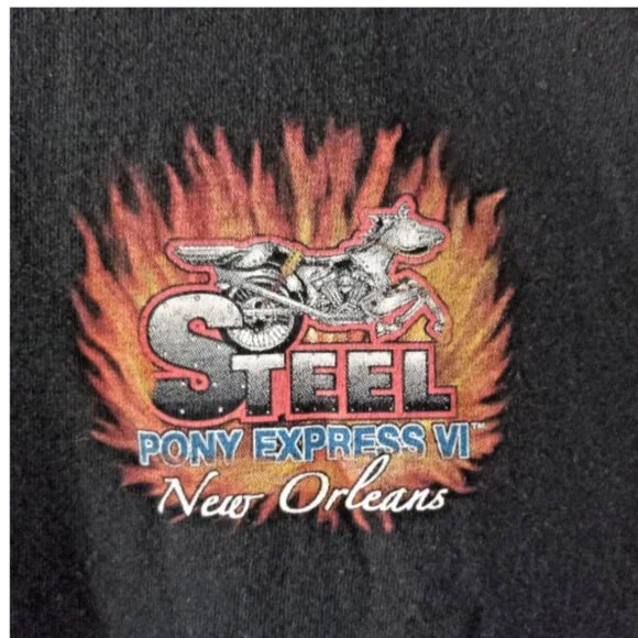 Biker T-Shirt Men’s Large New Orleans LA 2003 Motorcycle Rally Music Fest - Picture 9 of 13